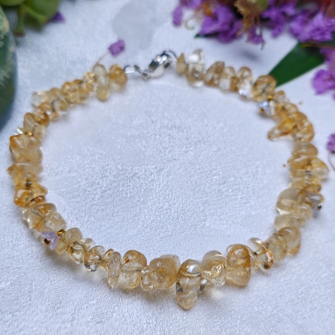 七夕节特惠 黄水晶一点寒梅随型手串/HGC-SJSC-19（多样性