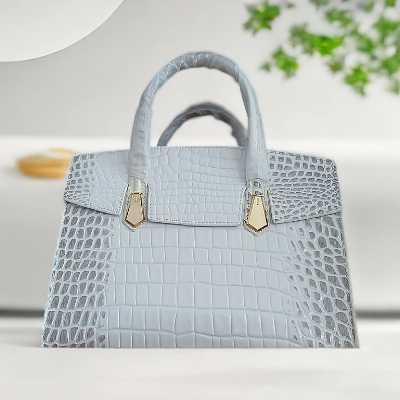 大气正梯稀有皮手提包百搭包牛皮单肩车缝线纹女士真皮通勤高级感