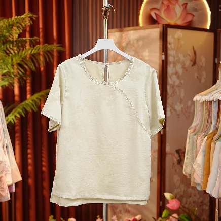 [景渡 衬衫]新中式国风女士新款短袖衬衫