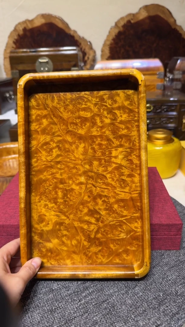 帝王之木：满留疤文承盘 长27宽17高3cm