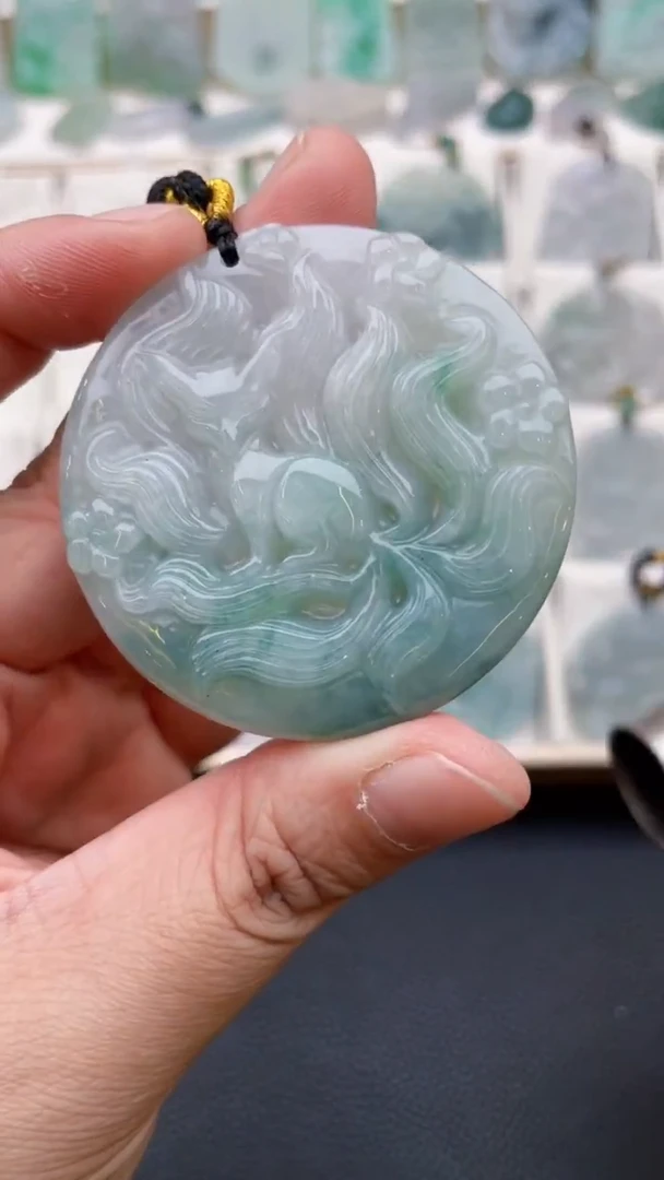 颈饰未镶嵌翡翠天然缅甸翡翠A货384