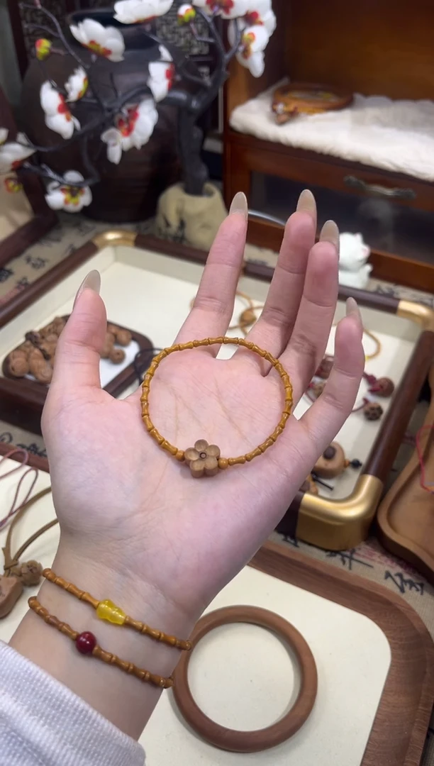 【桃缘行】竹节「桃花」桃木桃核辟、挡、驱、护 备注手围