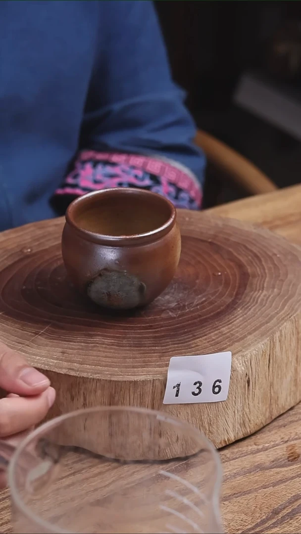 牙舟陶冗平窑柴烧缸杯136