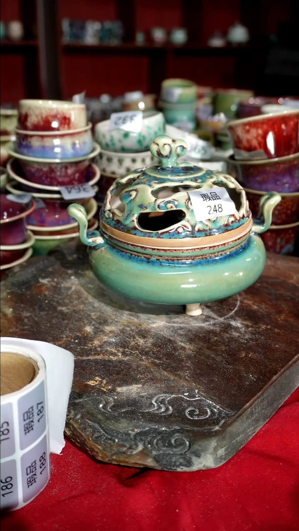 摆件精品窑变钧瓷茶器