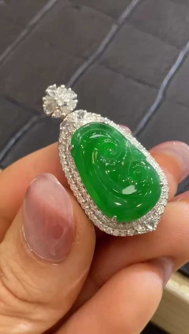 【闪购商品】翡翠颈饰18K金镶嵌收到货48小时鉴赏期（超时不退不换）