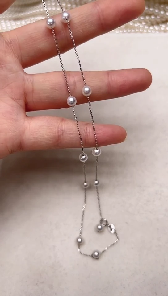 【闪购商品】淡水珍珠颈饰银S925镶嵌满天星