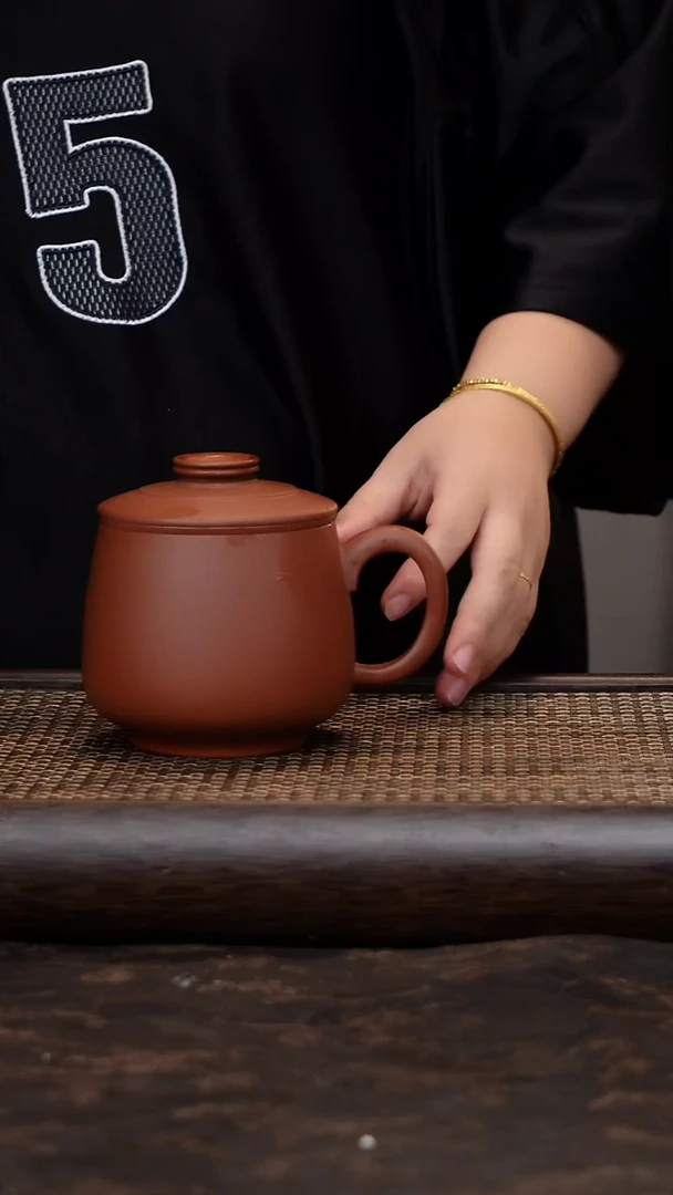 茶杯紫砂三件套紫泥