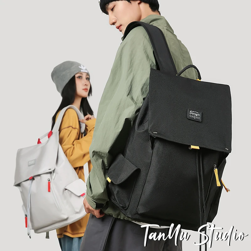 探屿2025新款潮牌时尚双肩包上课书包男休闲百搭轻便登山包电脑包