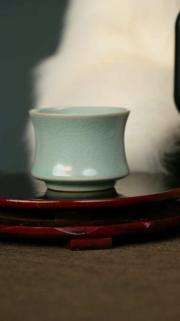 全品 束腰杯 支钉烧 仿古釉