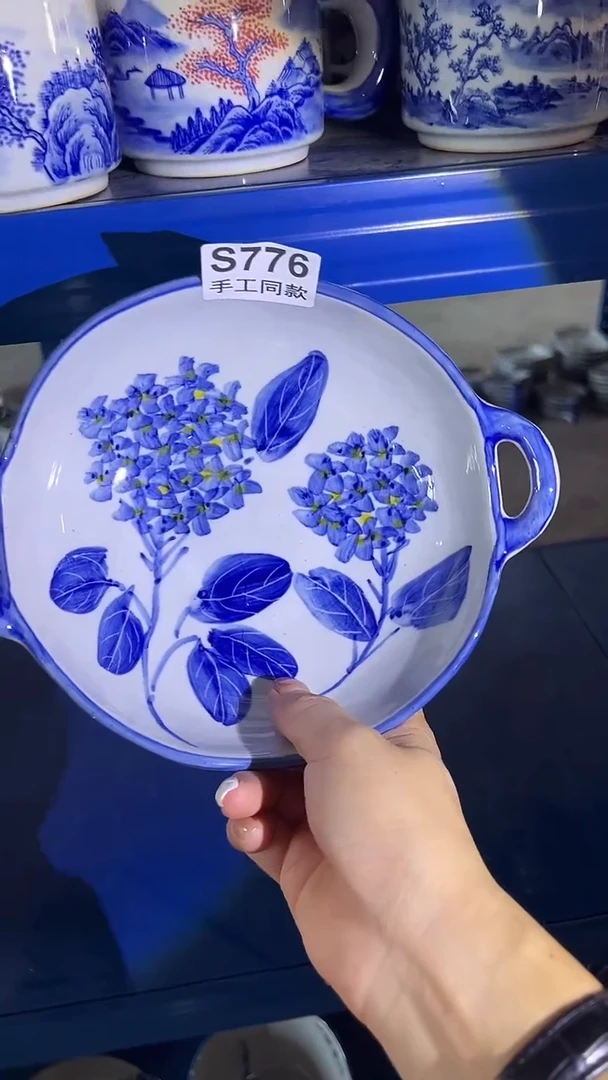 碗776老陶泥双耳手捏碗
