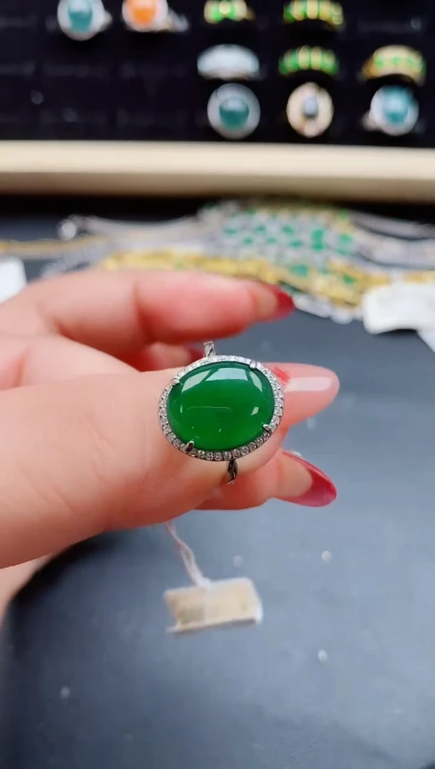 【闪购商品】翡翠戒指银S925镶嵌508050