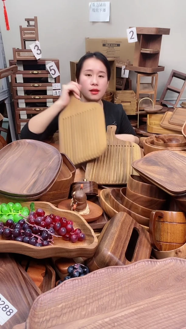 木 斑马木带手柄牛排板39*22*2cm  A