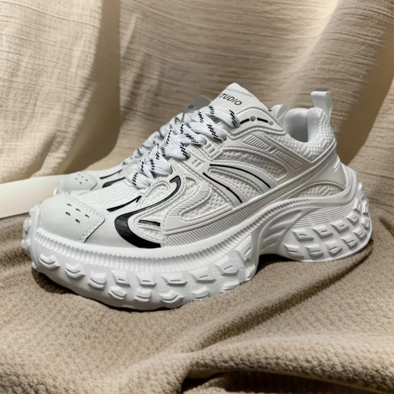 厚底老爹鞋网面透气潮鞋轮胎鞋复古男士百搭休闲鞋舒适耐磨男鞋