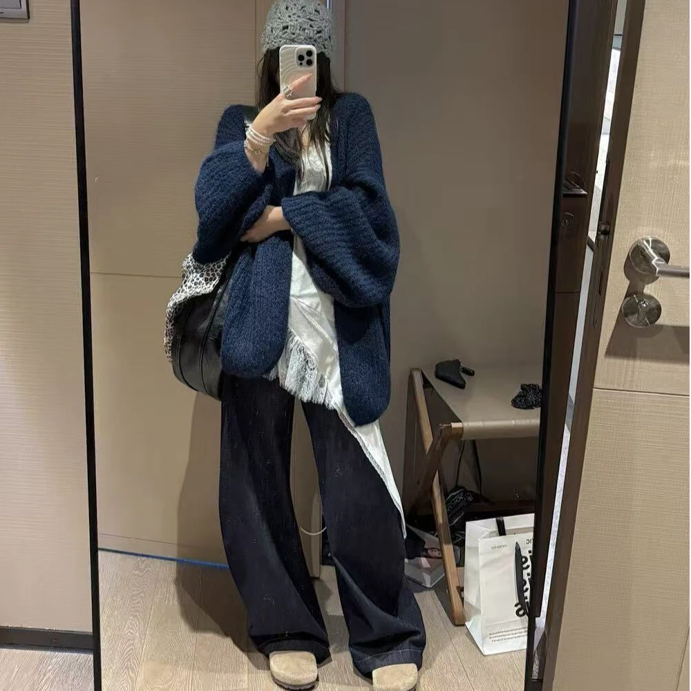 粗针毛衣外套2025早秋新款韩版ins温柔软糯慵懒宽松开衫针织外套