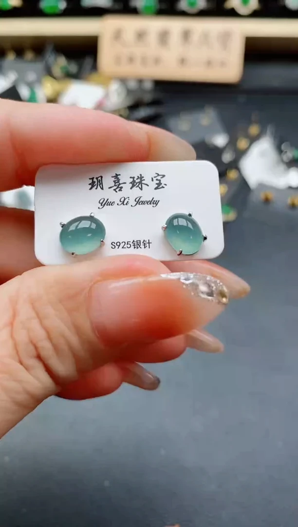 银S925镶嵌戒指翡翠1