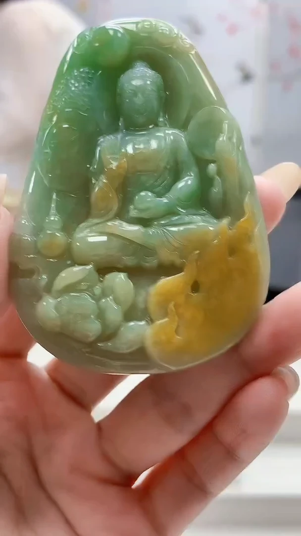 未镶嵌定制翡翠4852lr-毛货挂件50
