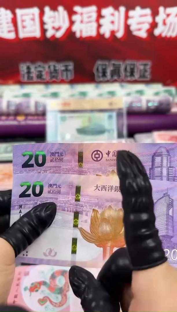 纸澳门回归20周年纪念钞对钞（号码随机）