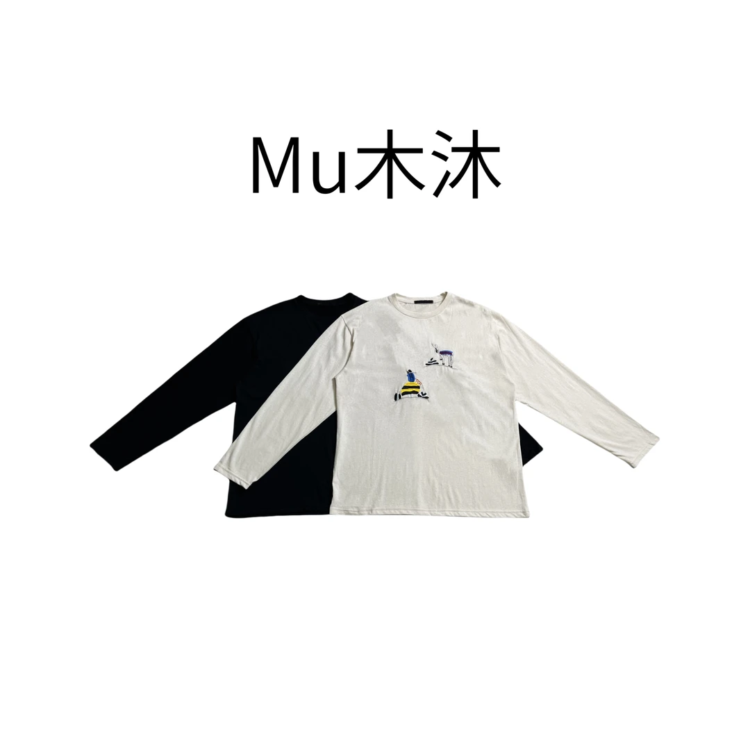 Mu木沐♠新品卡通刺绣T恤