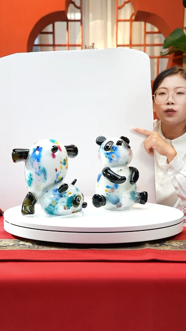 手工艺品琉璃大熊猫单只
