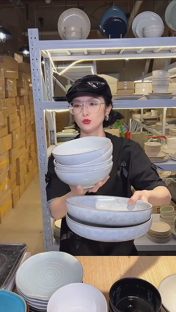 瓷40外贸尾货高温釉下彩陶瓷餐具默认微瑕