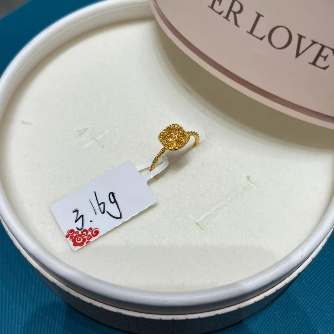 【小鑫黄金甄选】足金999爆闪方糖戒指  3.16g