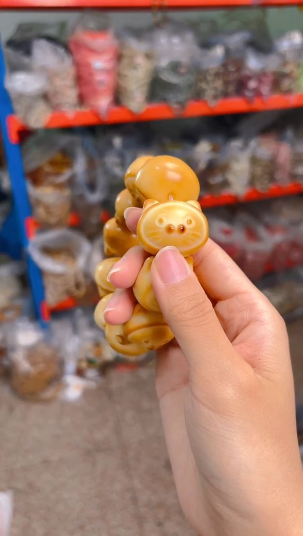 吊坠菩提根/象牙果帽子猫咪黄色单圈
