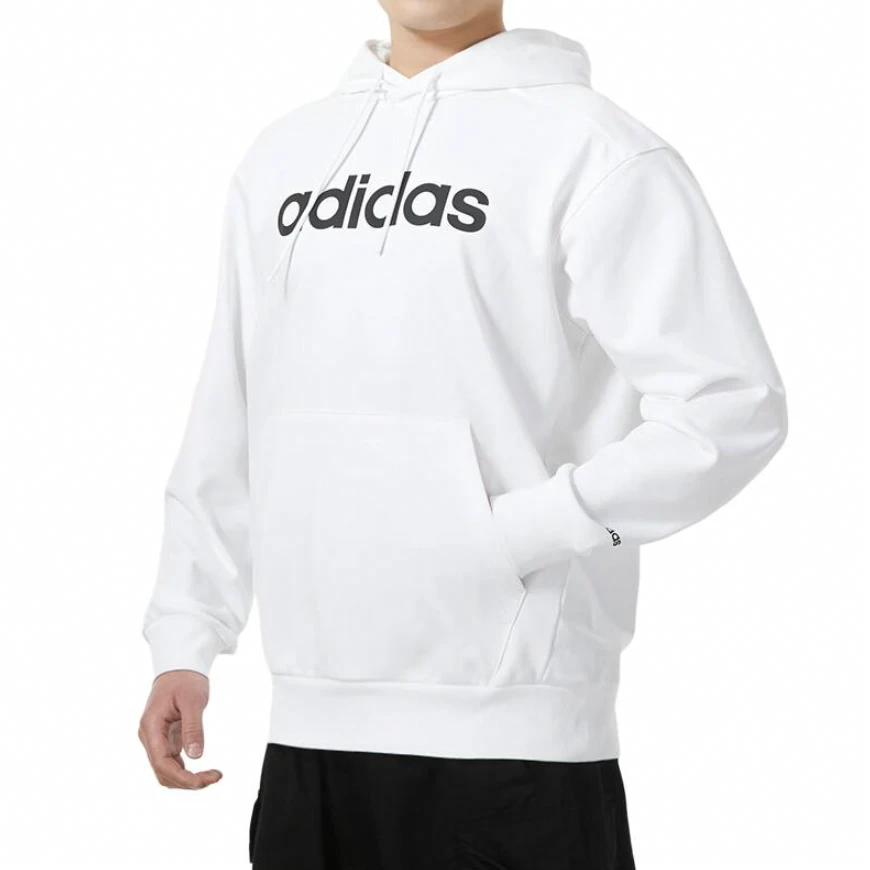 adidas 美式复古纯色连帽套头休闲长袖卫衣男女可穿JF3319 JF3320