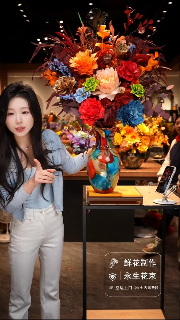 手工艺品琉璃手工花器花束空运包邮送货上门-以图片为准
