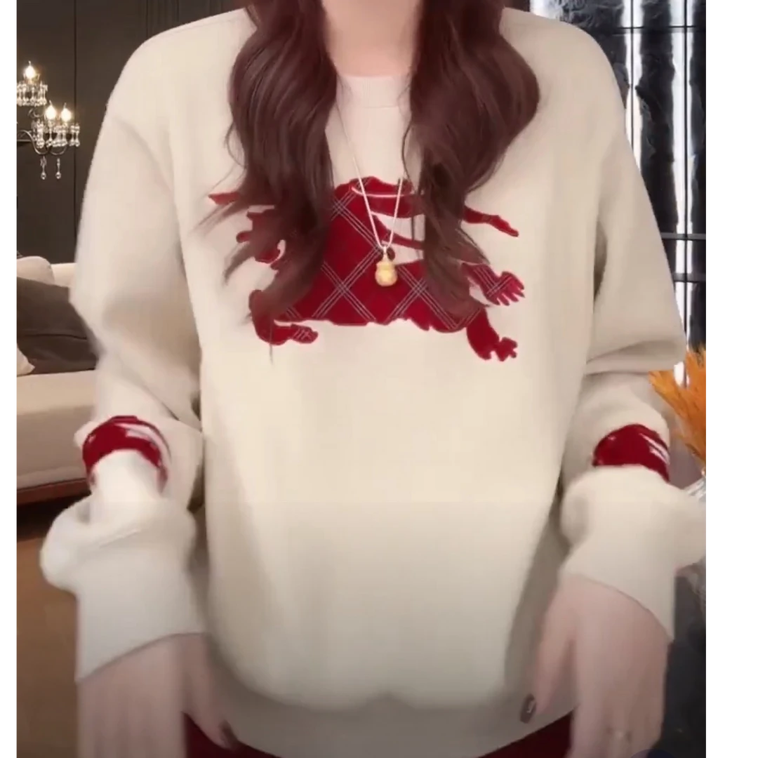 植绒撞色设计感圆领长袖卫衣女2026秋冬新款时尚百搭保暖休闲上衣