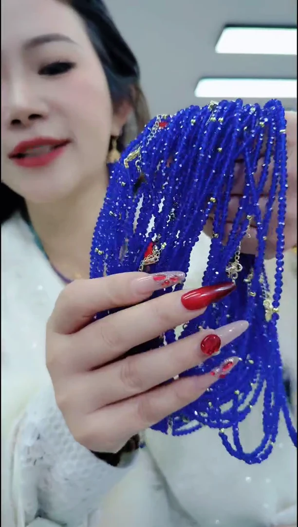 【闪购商品】尖晶石颈饰合金3104蓝项链