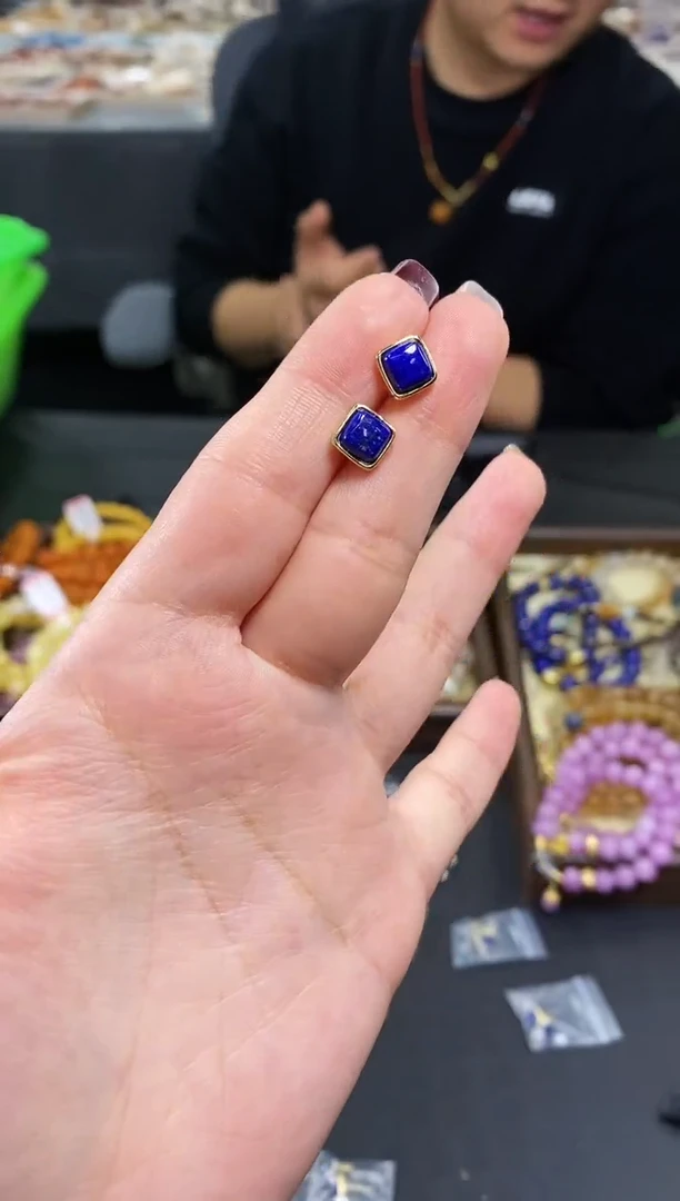 未镶嵌青金石耳钉耳钉703多样性发其一