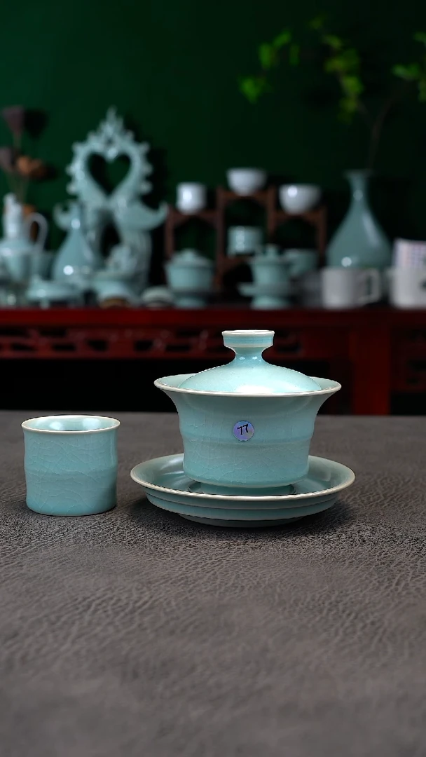 77号天坛竹节三才精品赠微瑕单杯~帆