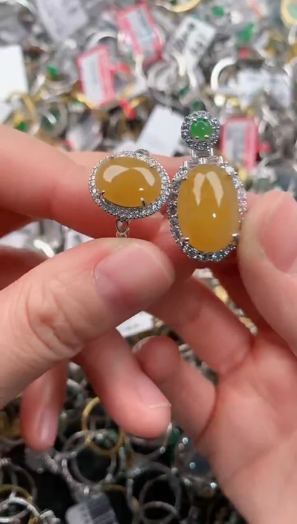 银S925镶嵌戒指翡翠666                 6