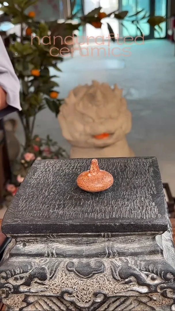 陶瓷小花瓶竹色釉花瓶迷你