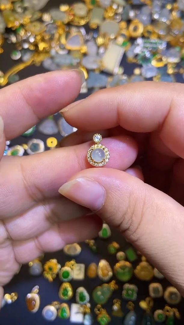 翡翠银S925镶嵌吊坠(不含链)1