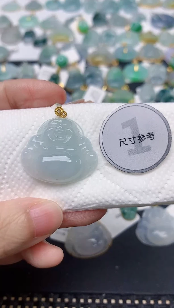 颈饰18K金镶嵌翡翠天然缅甸A货翡翠