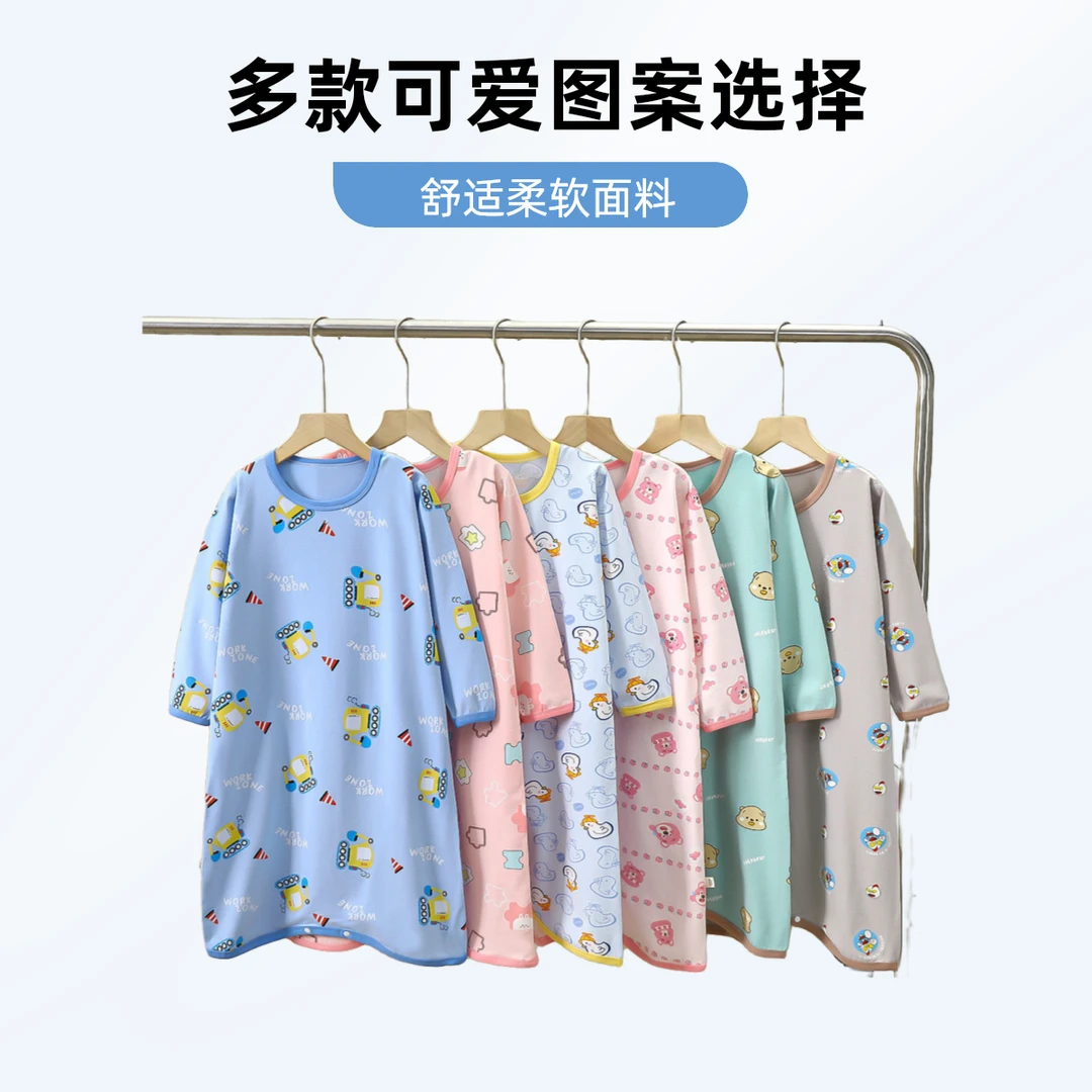 新款睡袍春秋宝宝长袖睡袋睡裙婴幼儿婴儿家居服无骨防踢居家睡衣