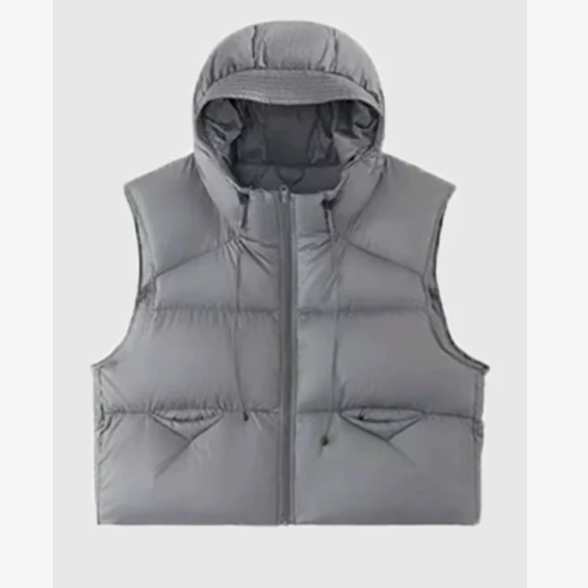 白金鹅 马甲新国标云感高奢连帽90羽绒服