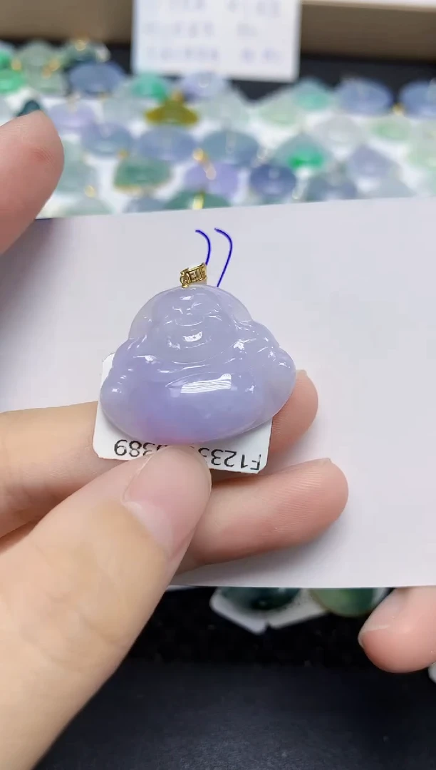 颈饰18K金镶嵌翡翠天然缅甸翡翠A货翡翠百元以上9元证书费自理