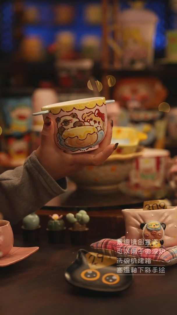 陶瓷景德镇可爱陶瓷釉下彩绘设计师款