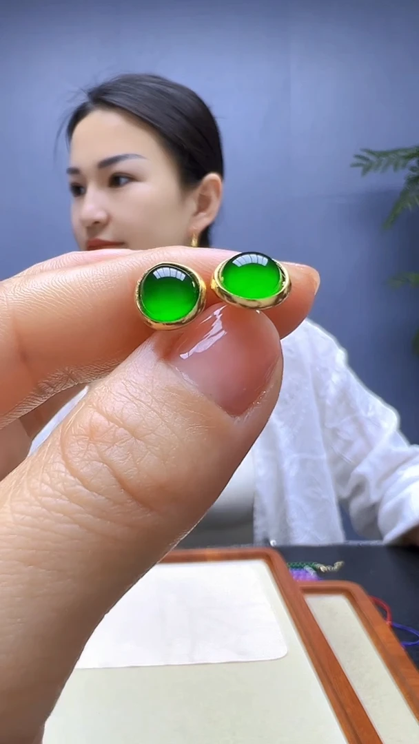 静柏diy严选颈饰冰透圆牌耳针
