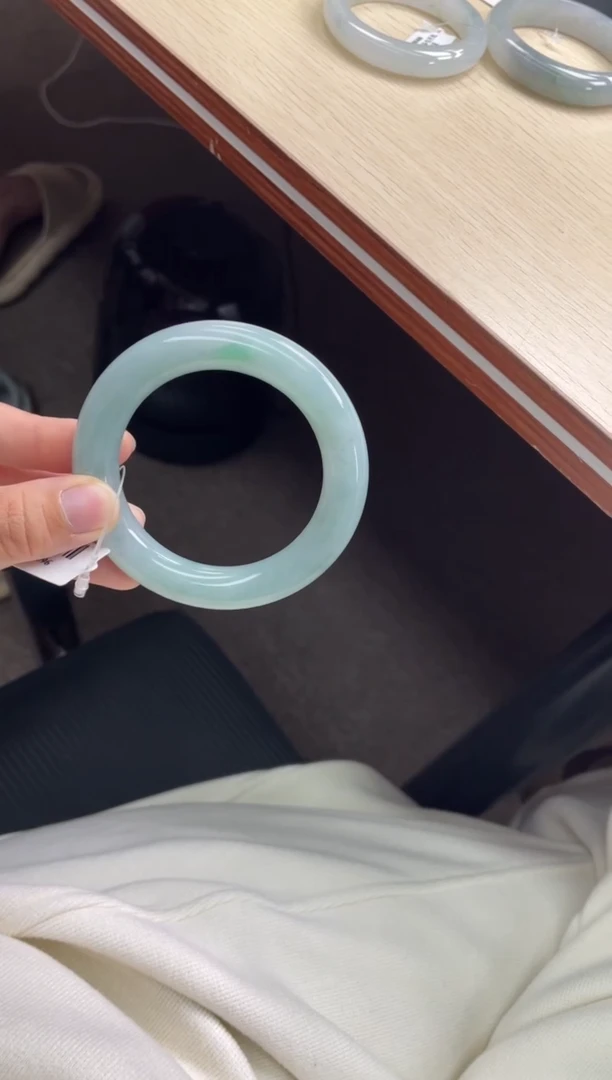 未镶嵌手镯翡翠19#天然A货翡翠手镯52-54圈口