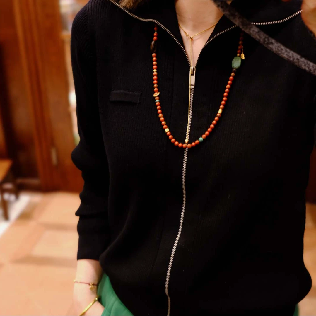 包浆南红项链手链两用款 多宝设计