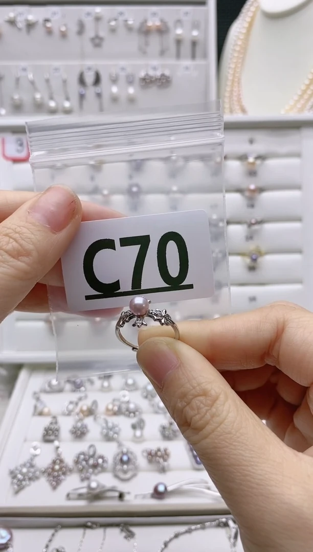 银S925镶嵌无淡水珍珠煎**子C70