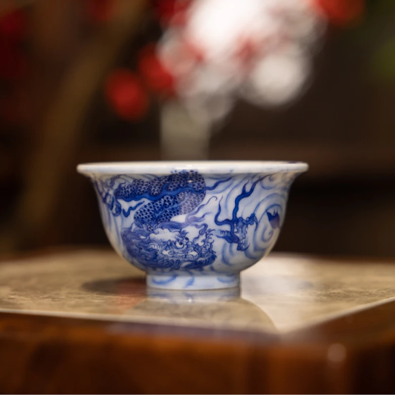 【墨舍名窑】画堂春龙压手杯htc988