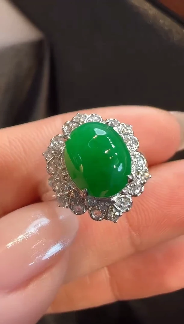 18K金镶嵌戒指翡翠AL6戒指