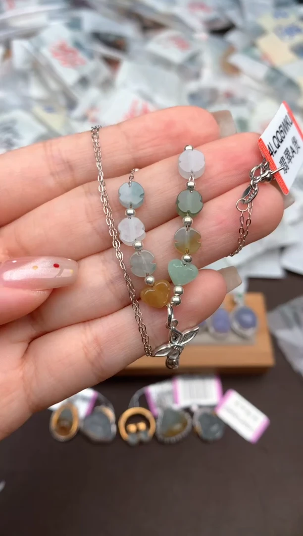 银S925镶嵌挂件翡翠一