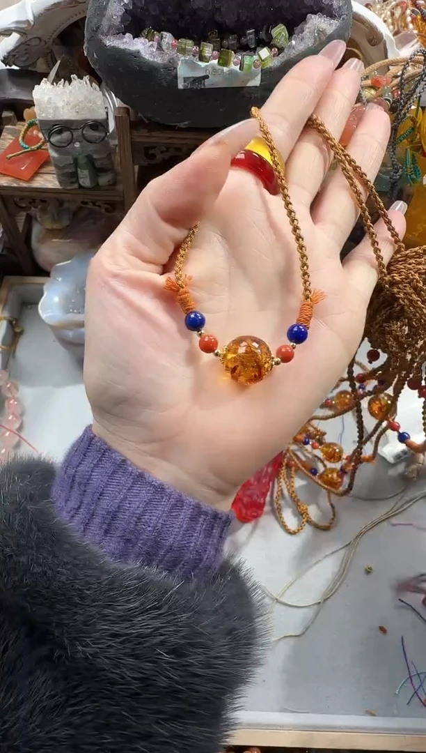 琥珀（花珀）吊坠(赠链)银S925镶嵌456465456456