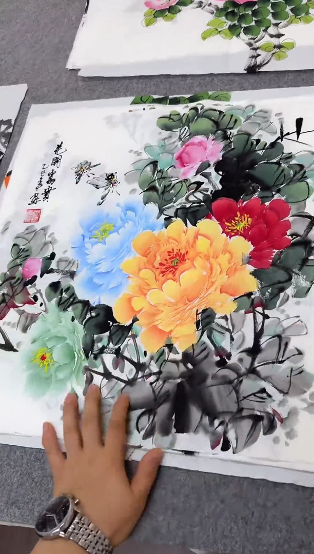 国画国画宣纸 花开富贵
