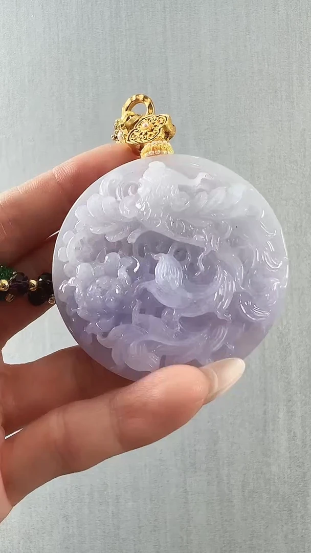 颈饰未镶嵌翡翠静*凤穿牡丹